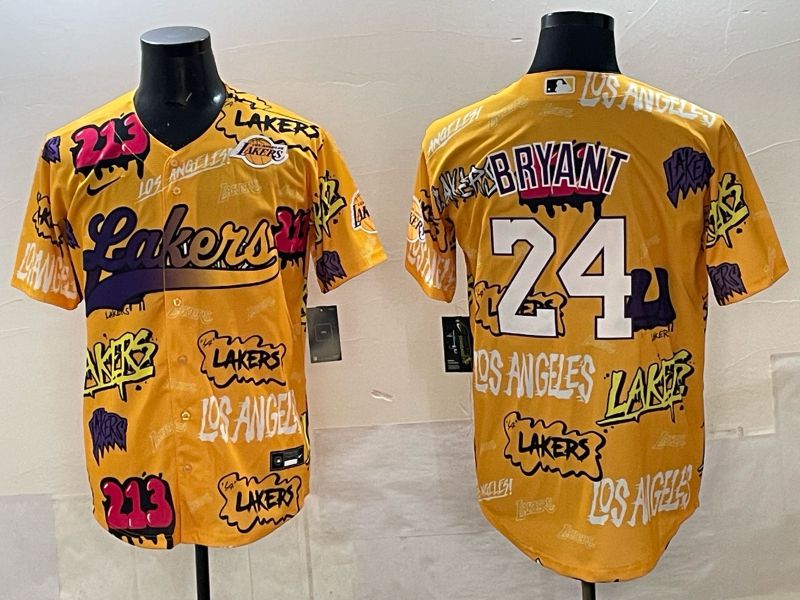 Men Los Angeles Lakers Nike 24 Bryant yellow NBA 2025 Jersey style 03